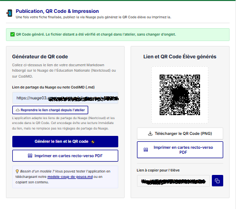 QR code généré